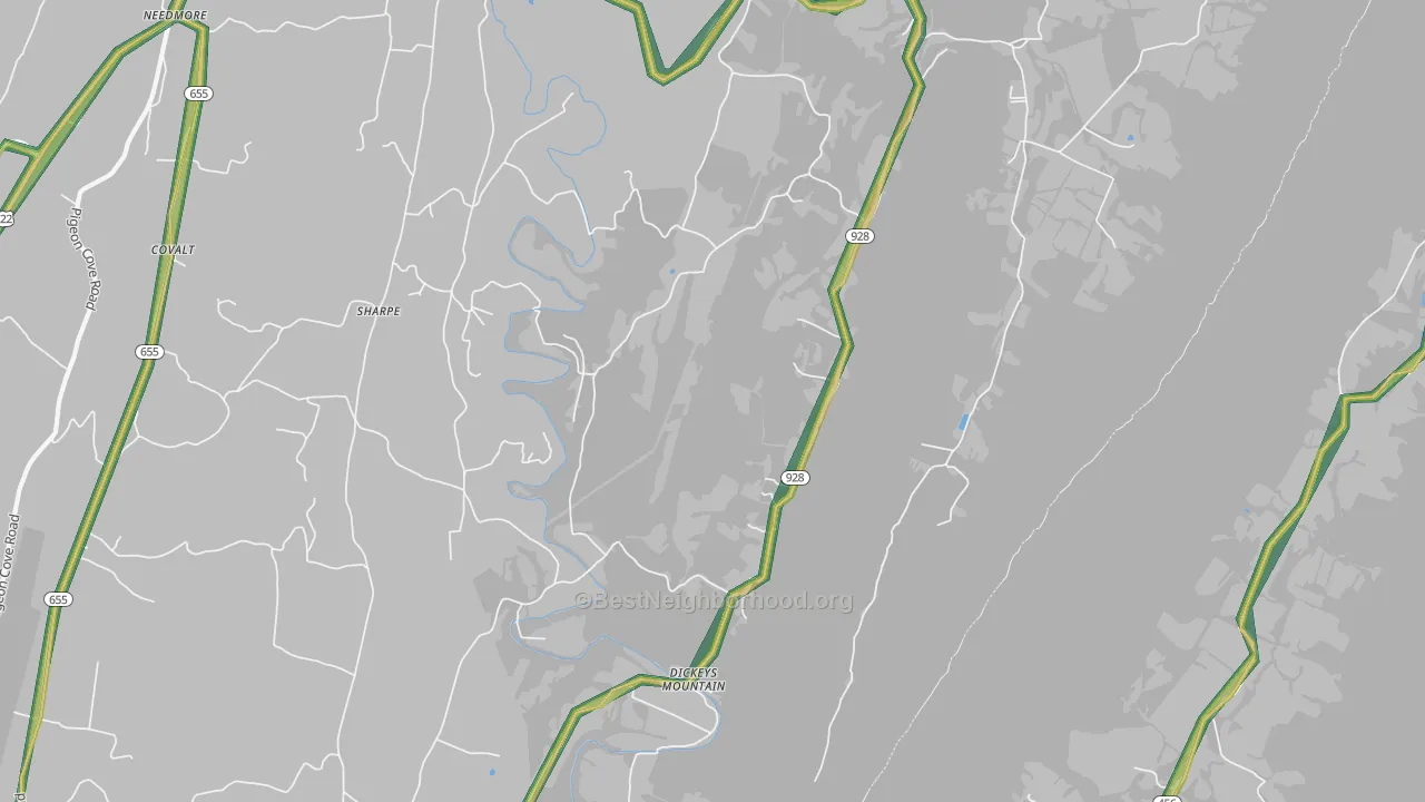 17212, PA Map of Noise Levels in 17212