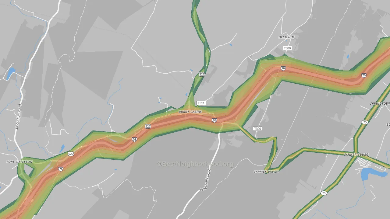 17215, PA Map of Noise Levels in 17215