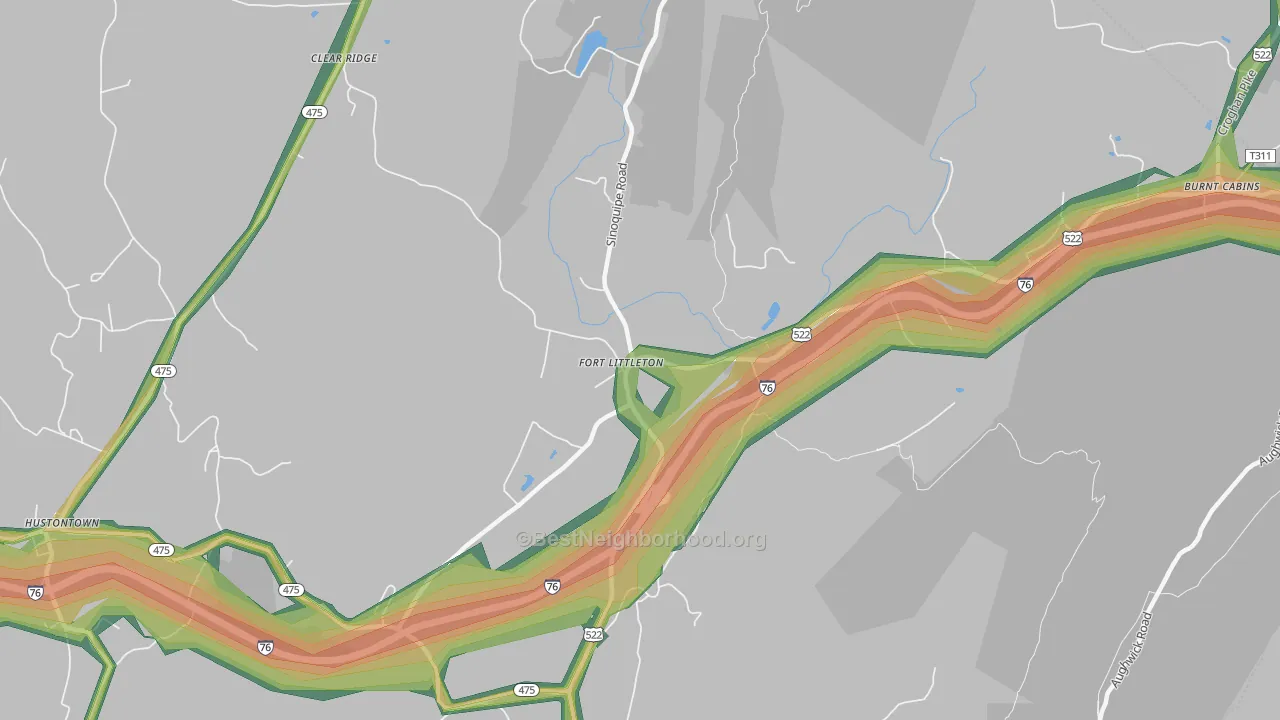 17223, PA Map of Noise Levels in 17223