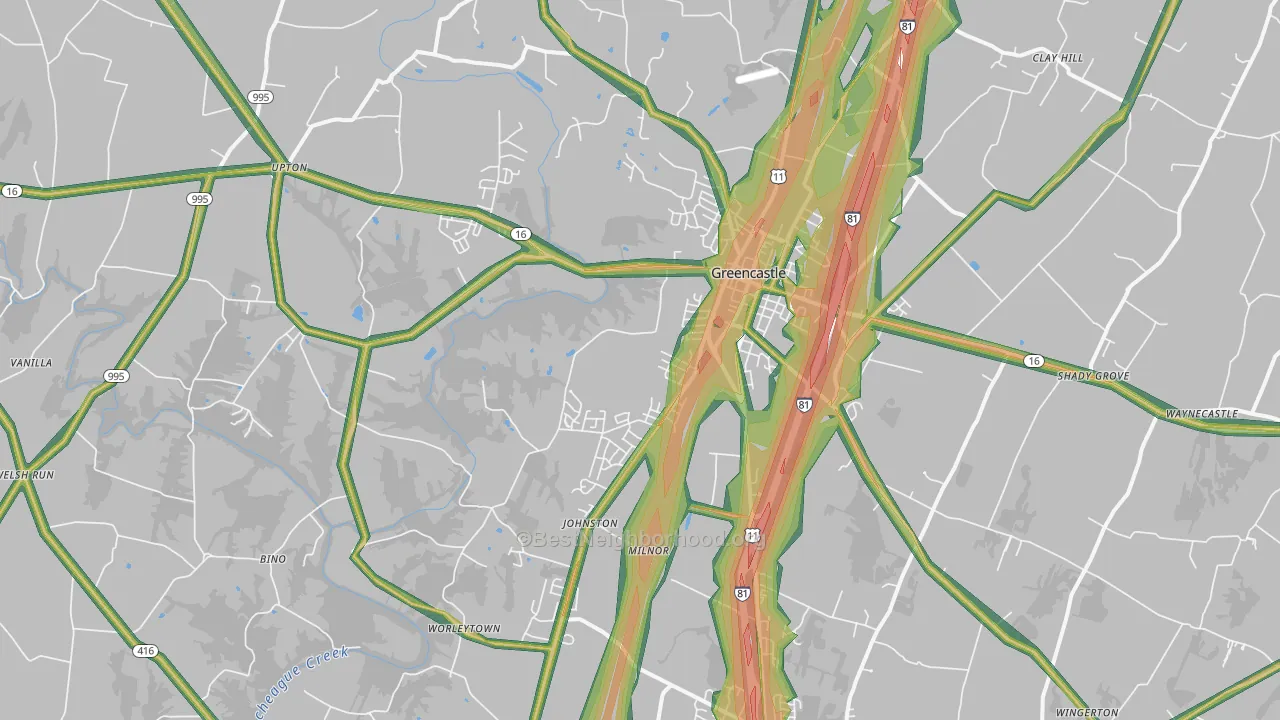 17225, PA Map of Noise Levels in 17225