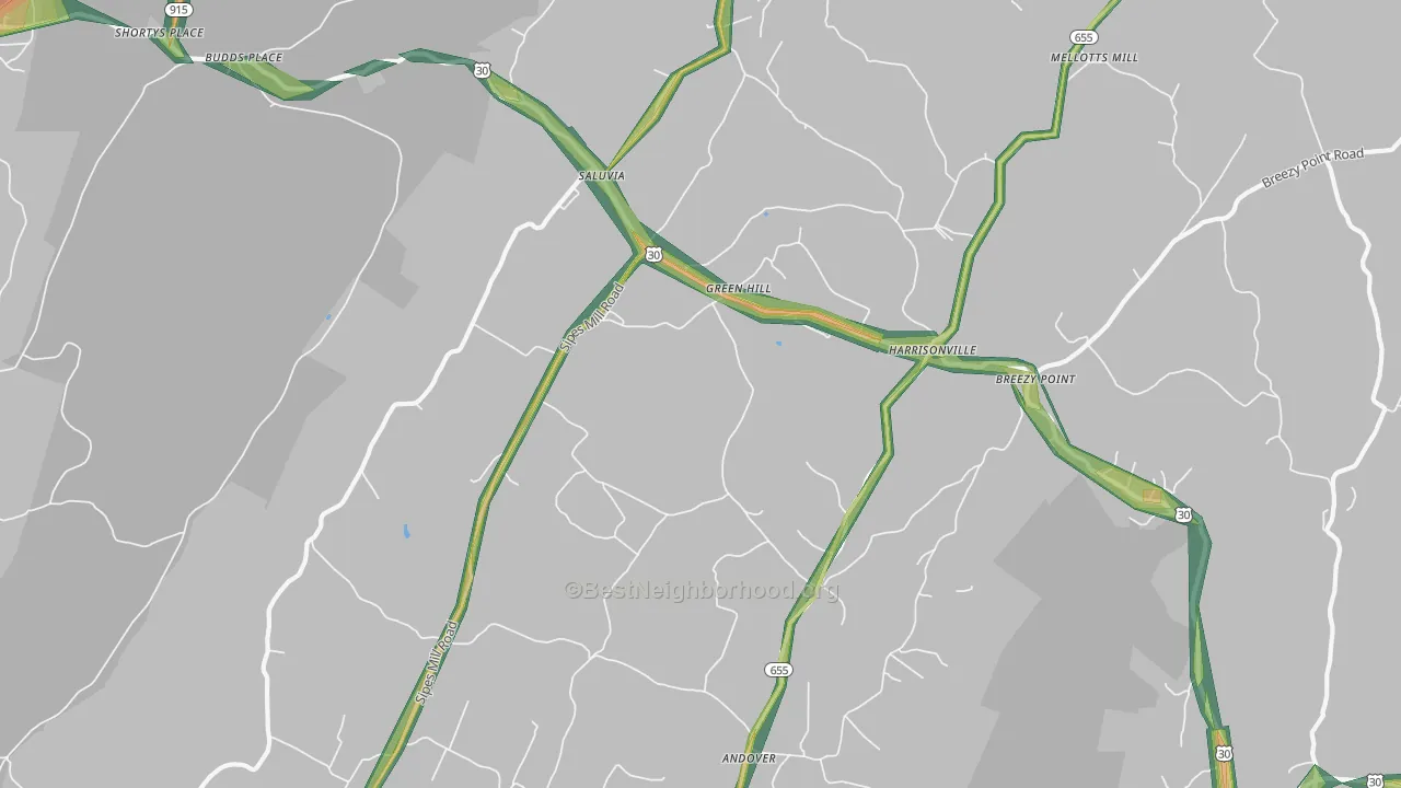 17228, PA Map of Noise Levels in 17228