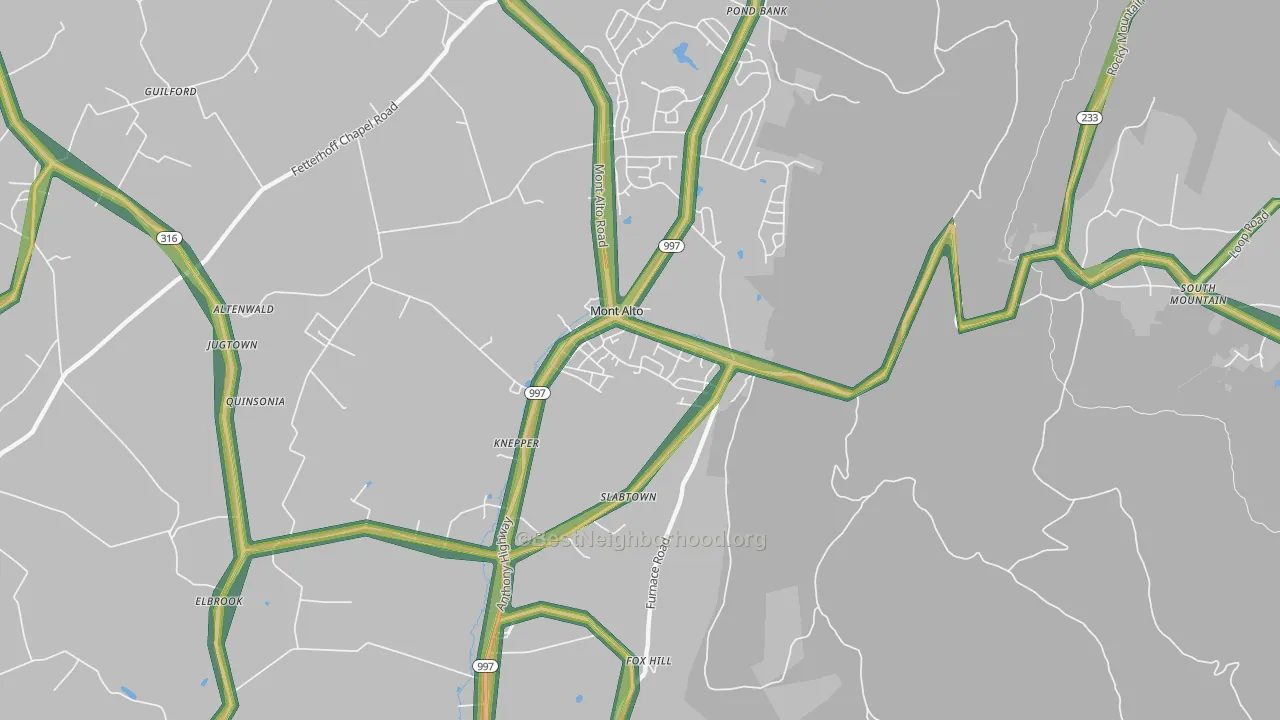 17237, PA Map of Noise Levels in 17237
