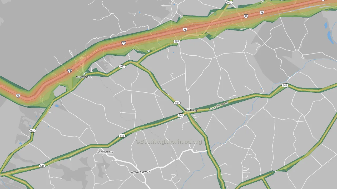17240, PA Map of Noise Levels in 17240