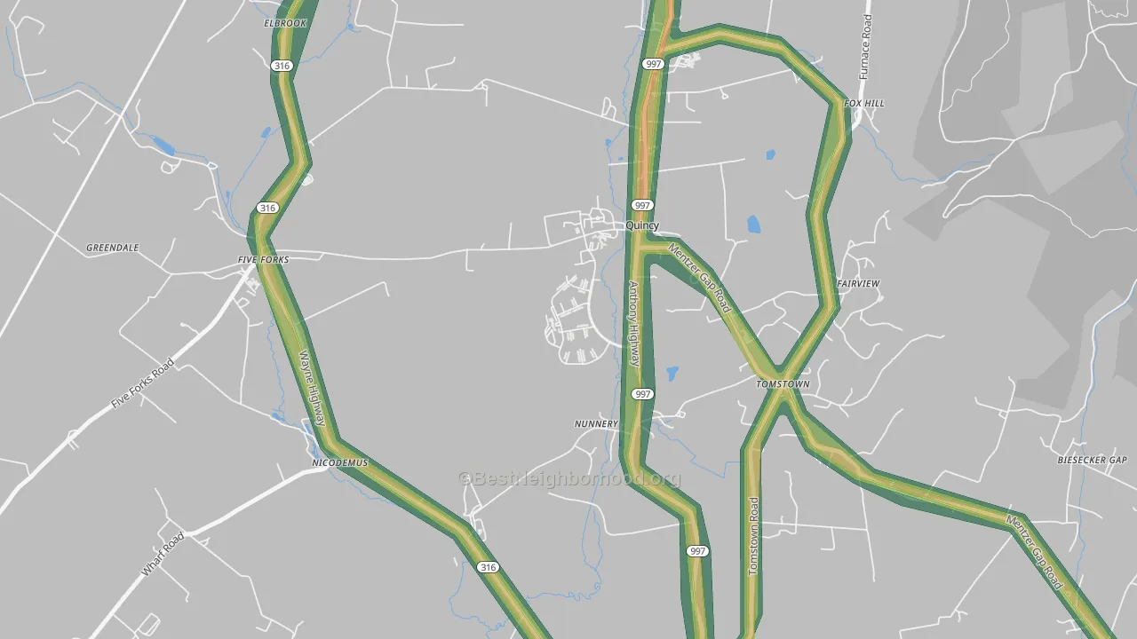 17247, PA Map of Noise Levels in 17247