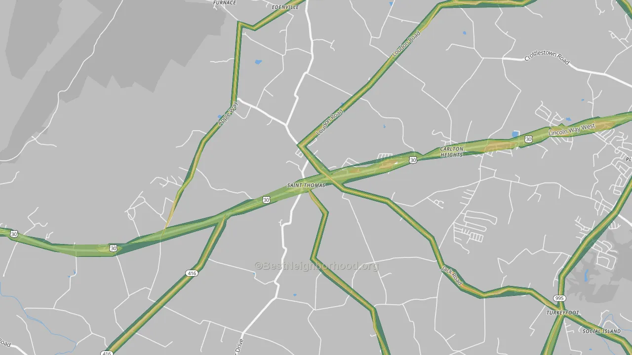 17252, PA Map of Noise Levels in 17252