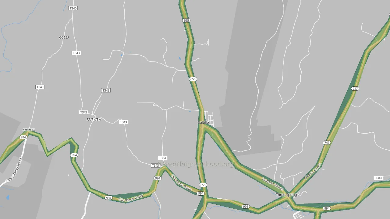 17253, PA Map of Noise Levels in 17253