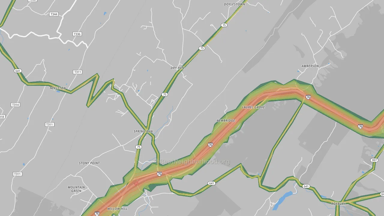 17262, PA Map of Noise Levels in 17262