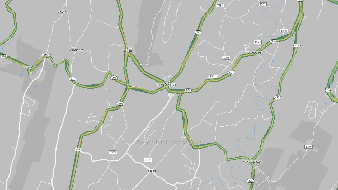17264, PA Map of Noise Levels in 17264