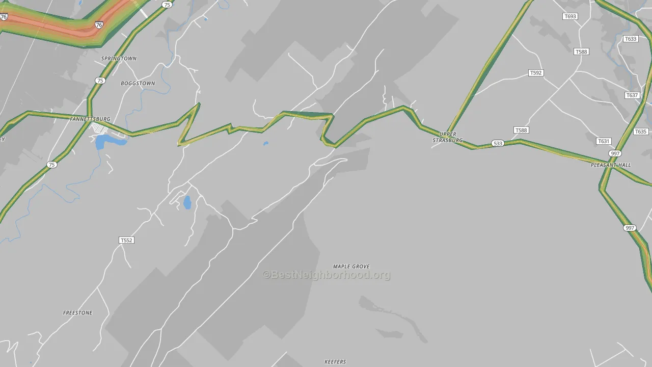 17265, PA Map of Noise Levels in 17265