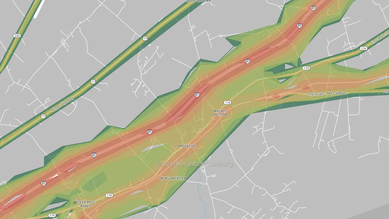 17266, PA Map of Noise Levels in 17266