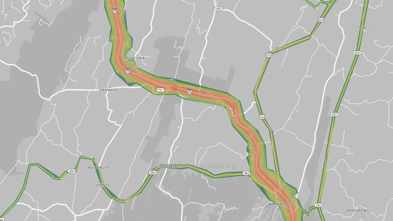 17267, PA Map of Noise Levels in 17267