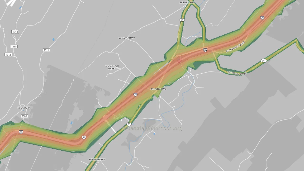 17271, PA Map of Noise Levels in 17271