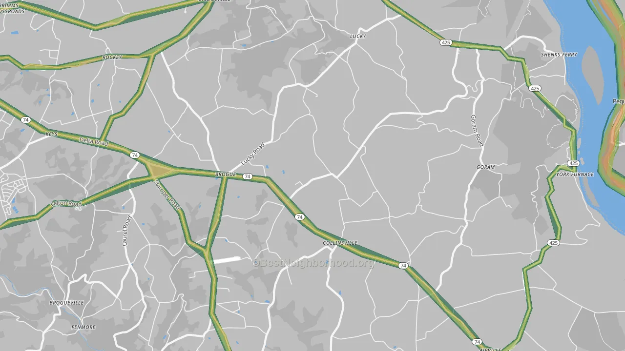 17309, PA Map of Noise Levels in 17309
