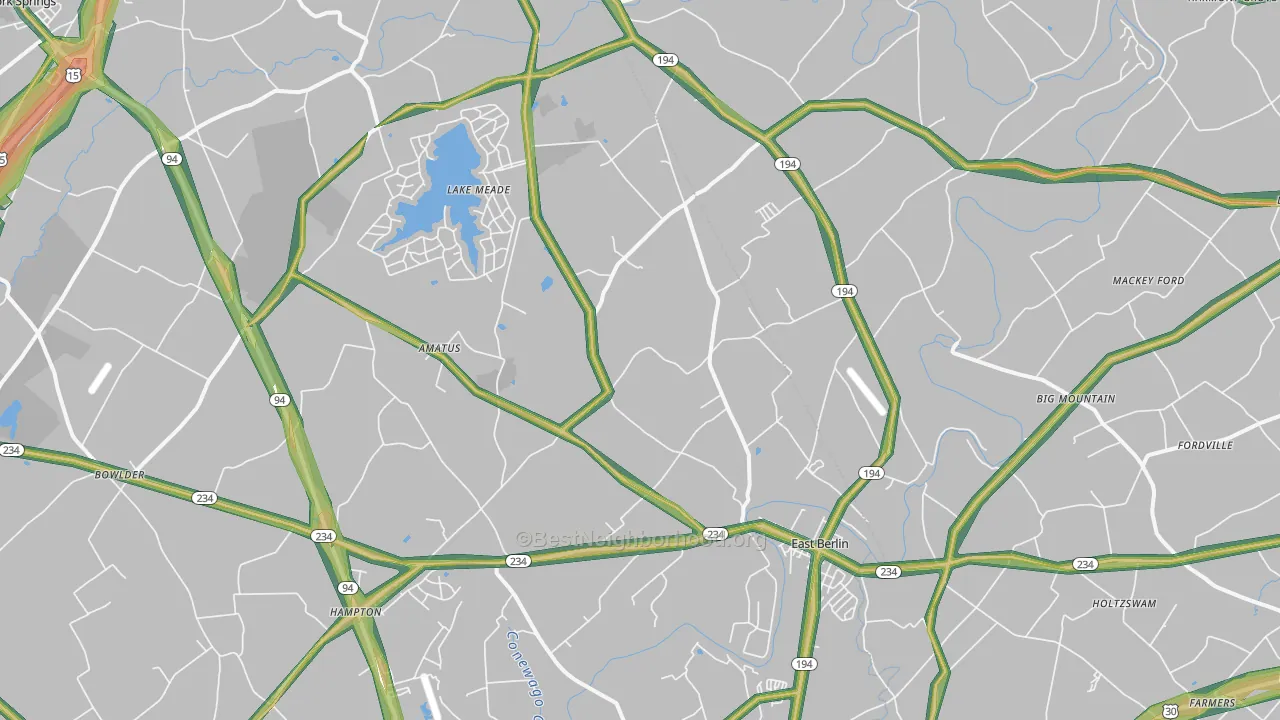 17316, PA Map of Noise Levels in 17316