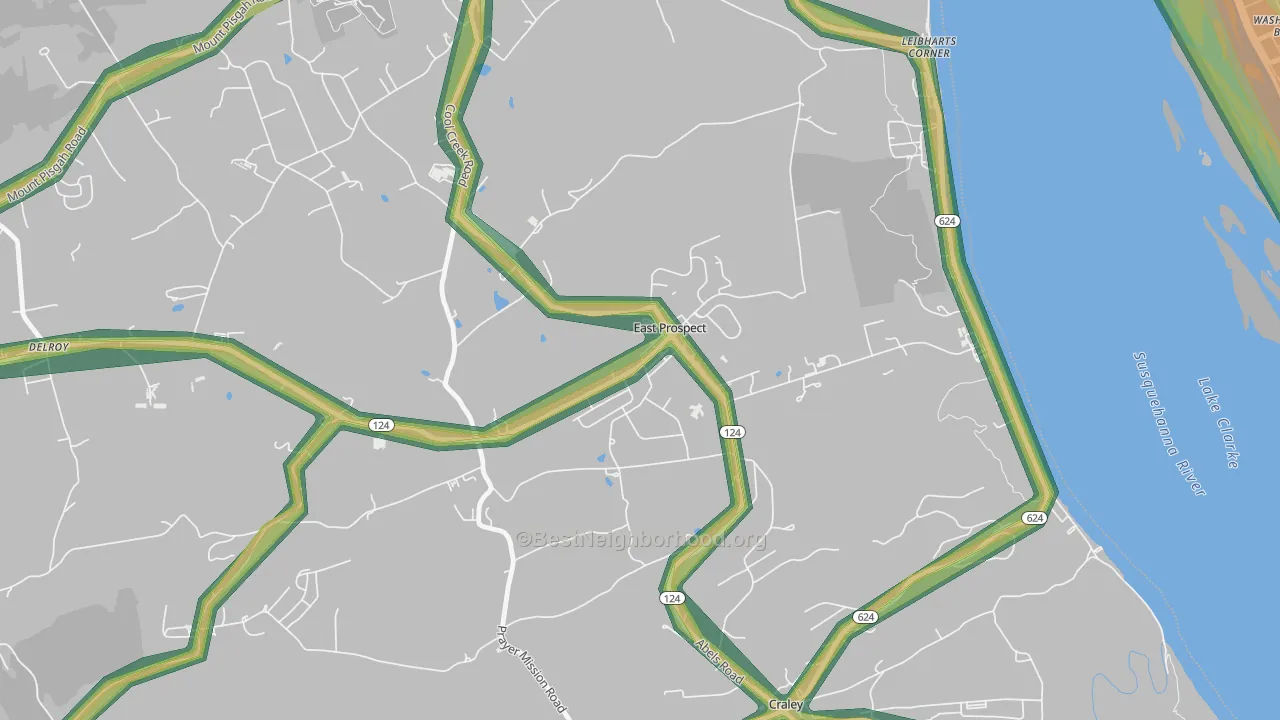 17317, PA Map of Noise Levels in 17317
