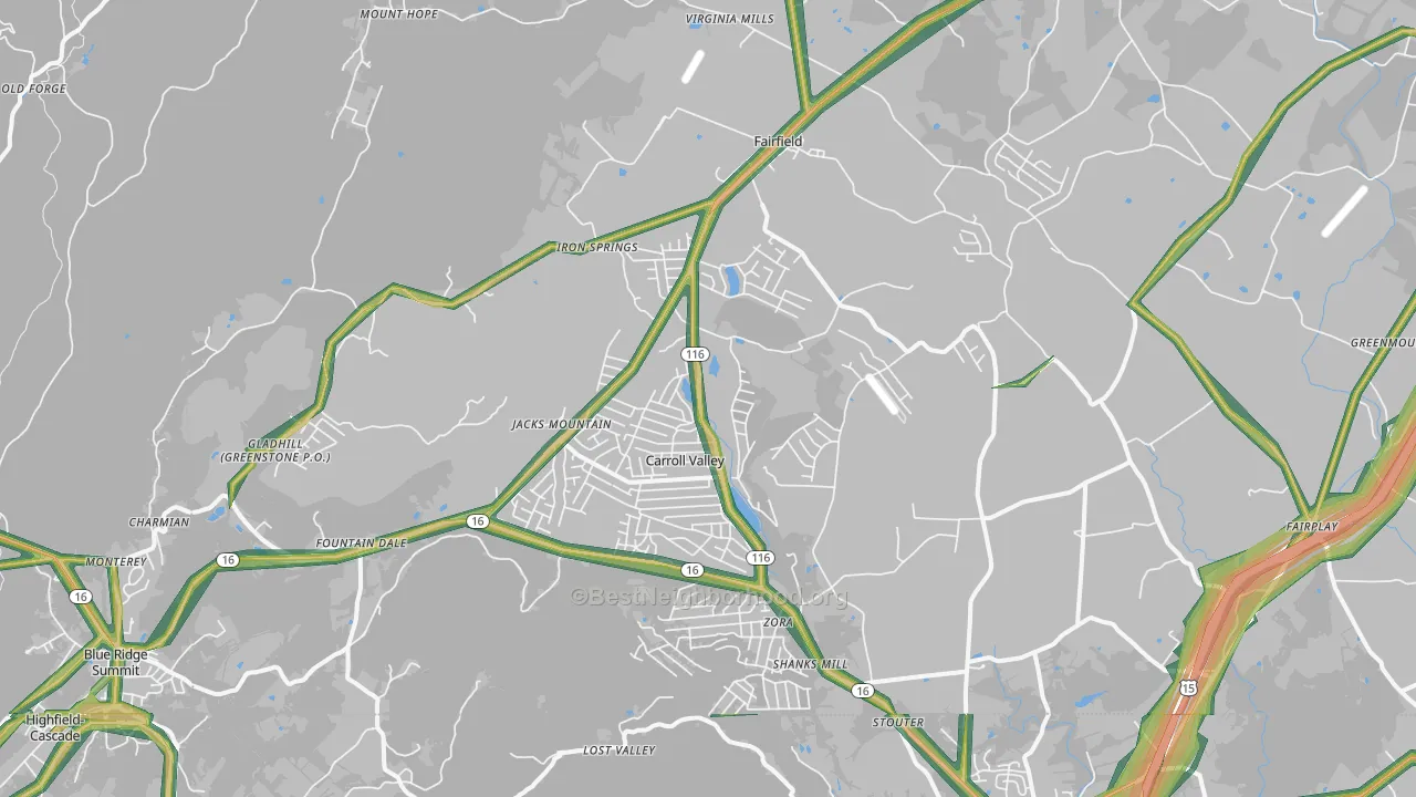 17320, PA Map of Noise Levels in 17320