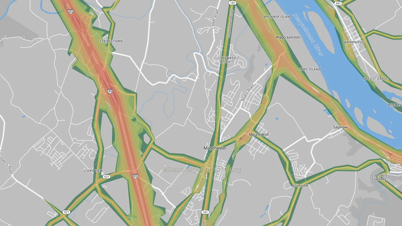 17345, PA Map of Noise Levels in 17345