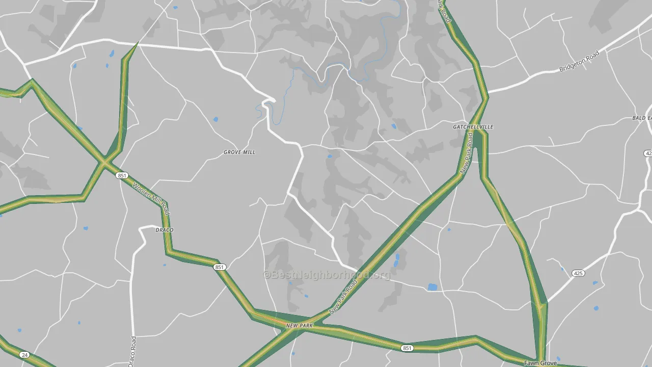 17352, PA Map of Noise Levels in 17352