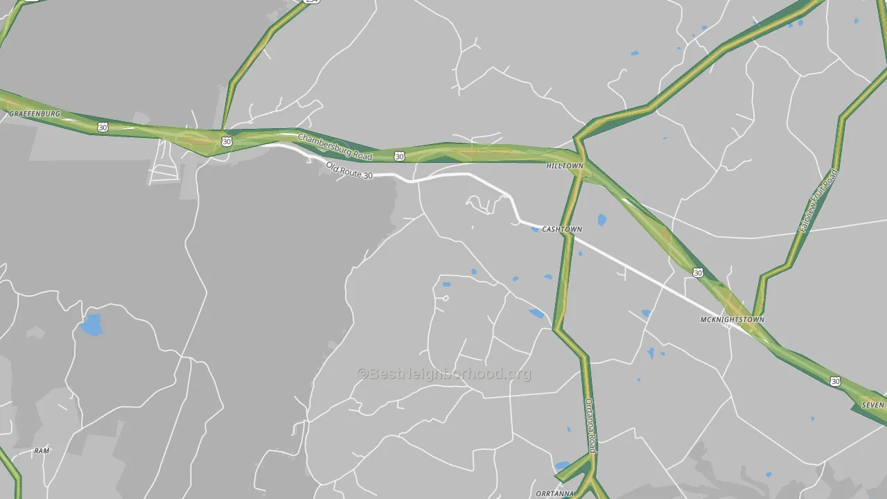17353, PA Map of Noise Levels in 17353