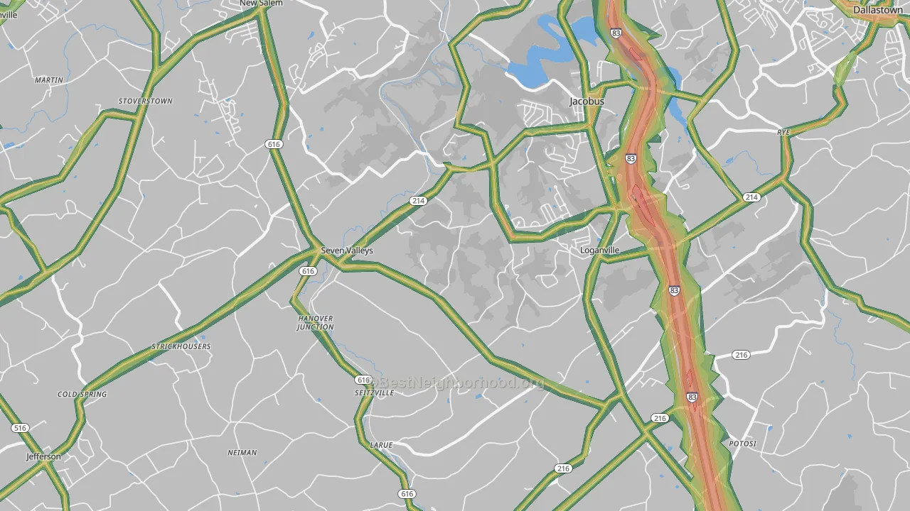 17360, PA Map of Noise Levels in 17360