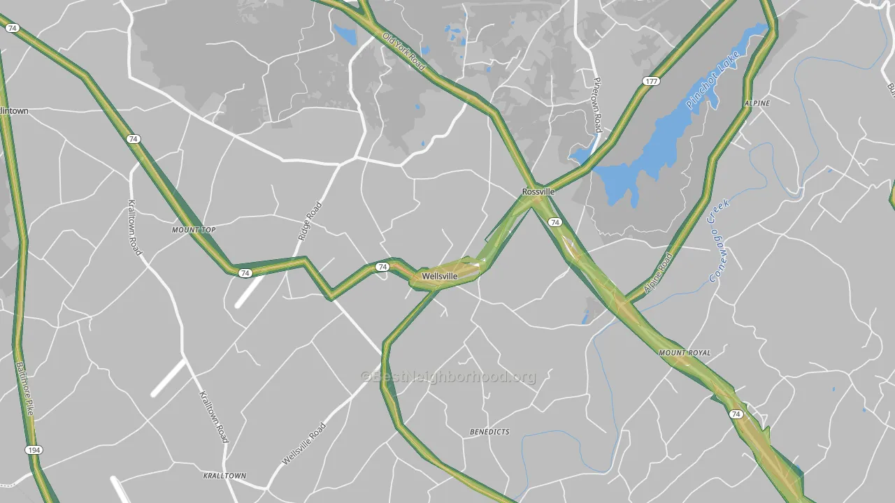 17365, PA Map of Noise Levels in 17365