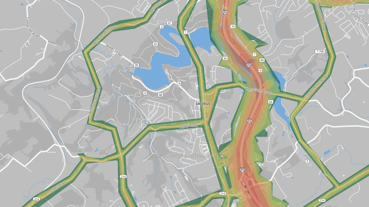 17407, PA Map of Noise Levels in 17407