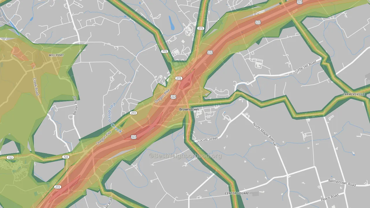 17508, PA Map of Noise Levels in 17508
