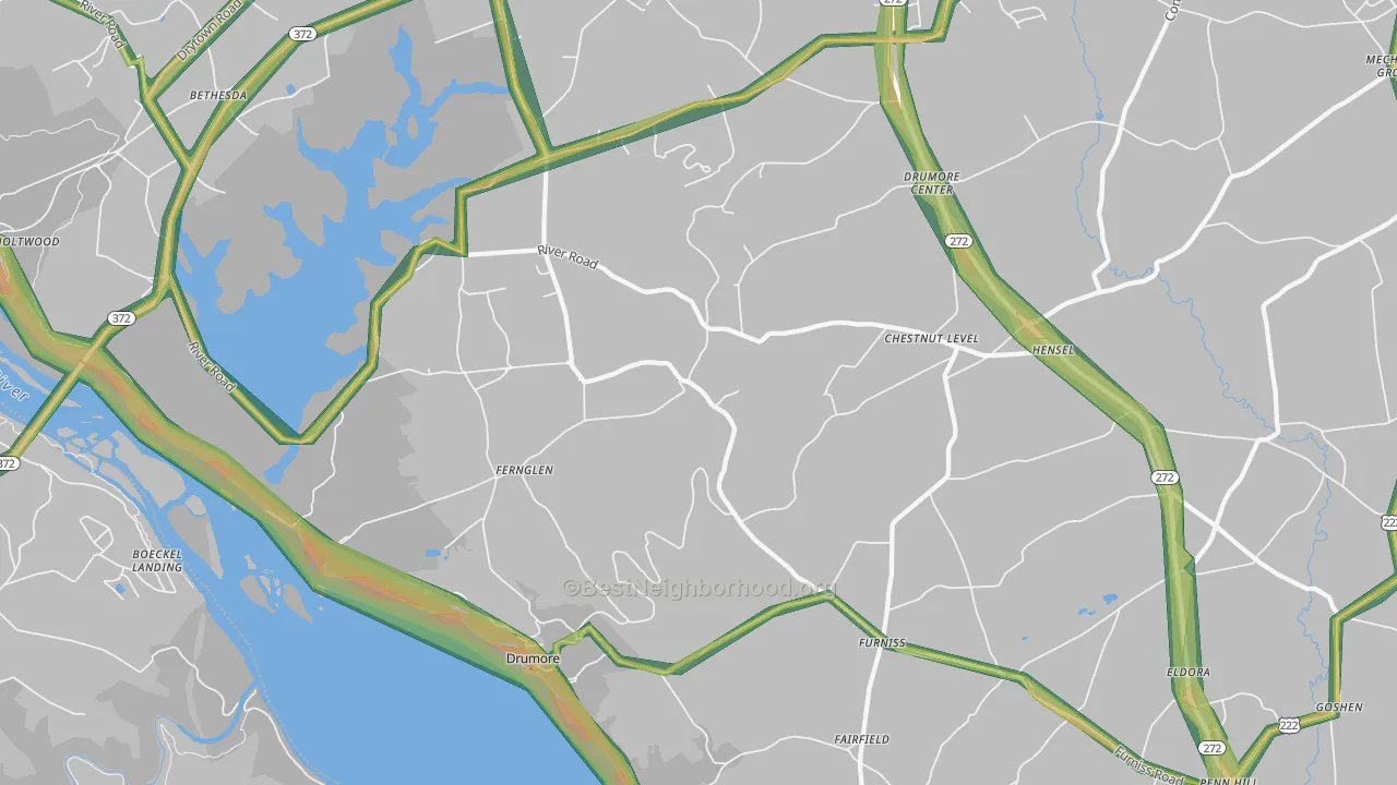 17518, PA Map of Noise Levels in 17518