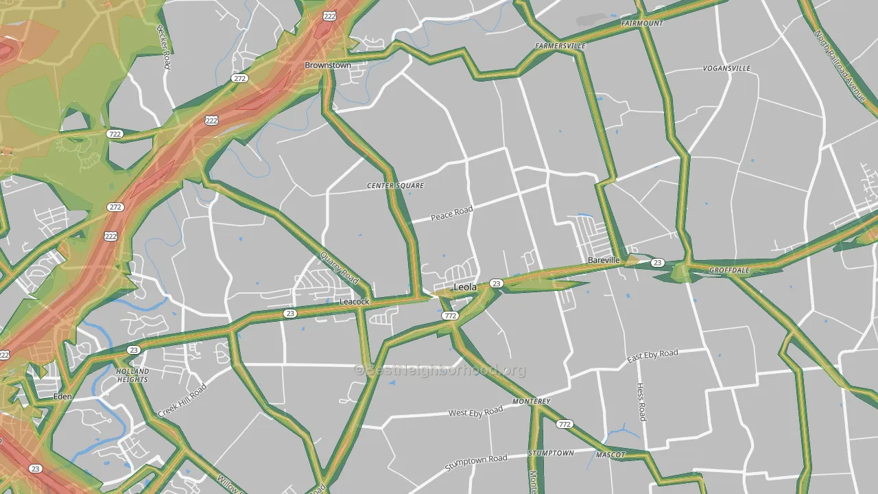 17540, PA Map of Noise Levels in 17540