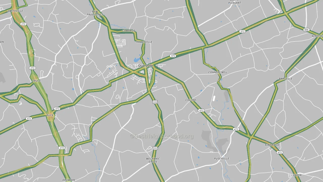 17566, PA Map of Noise Levels in 17566