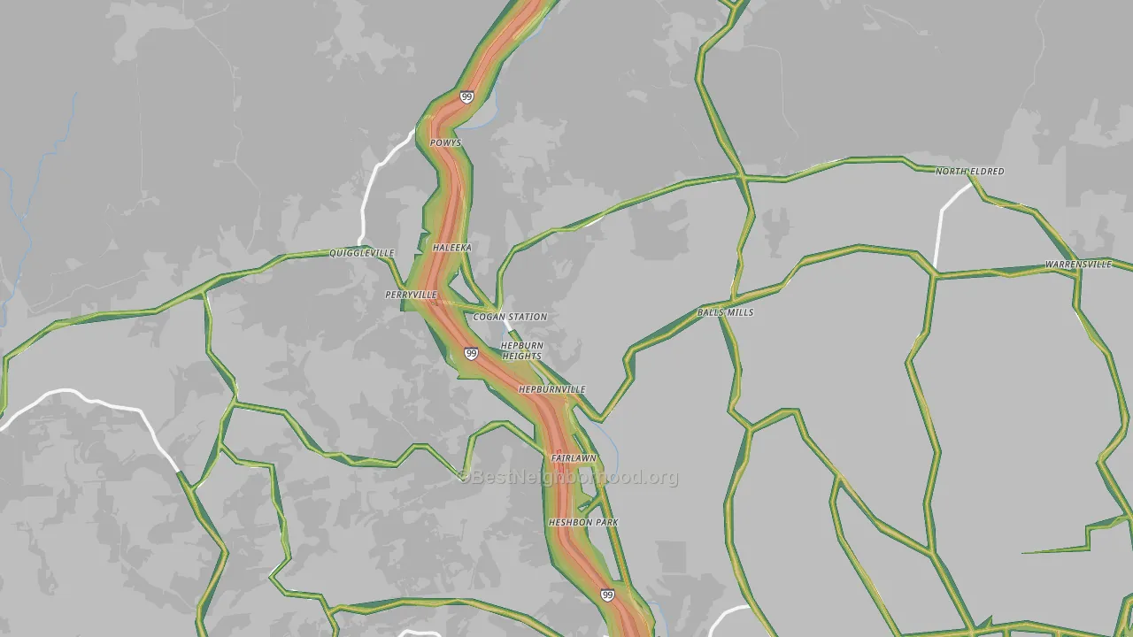 17728, PA Map of Noise Levels in 17728