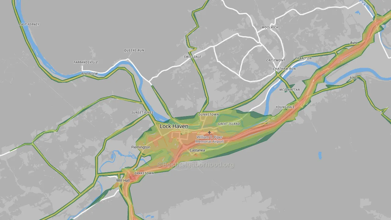 17745, PA Map of Noise Levels in 17745