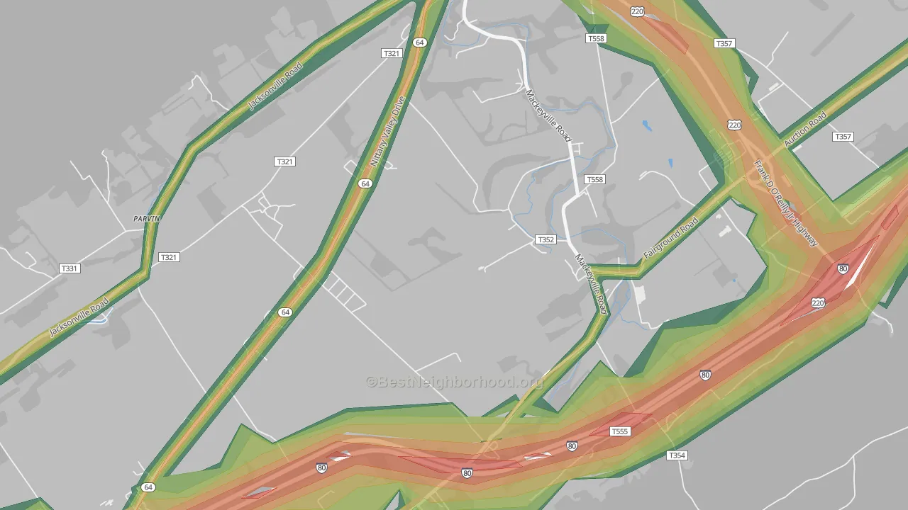 17750, PA Map of Noise Levels in 17750