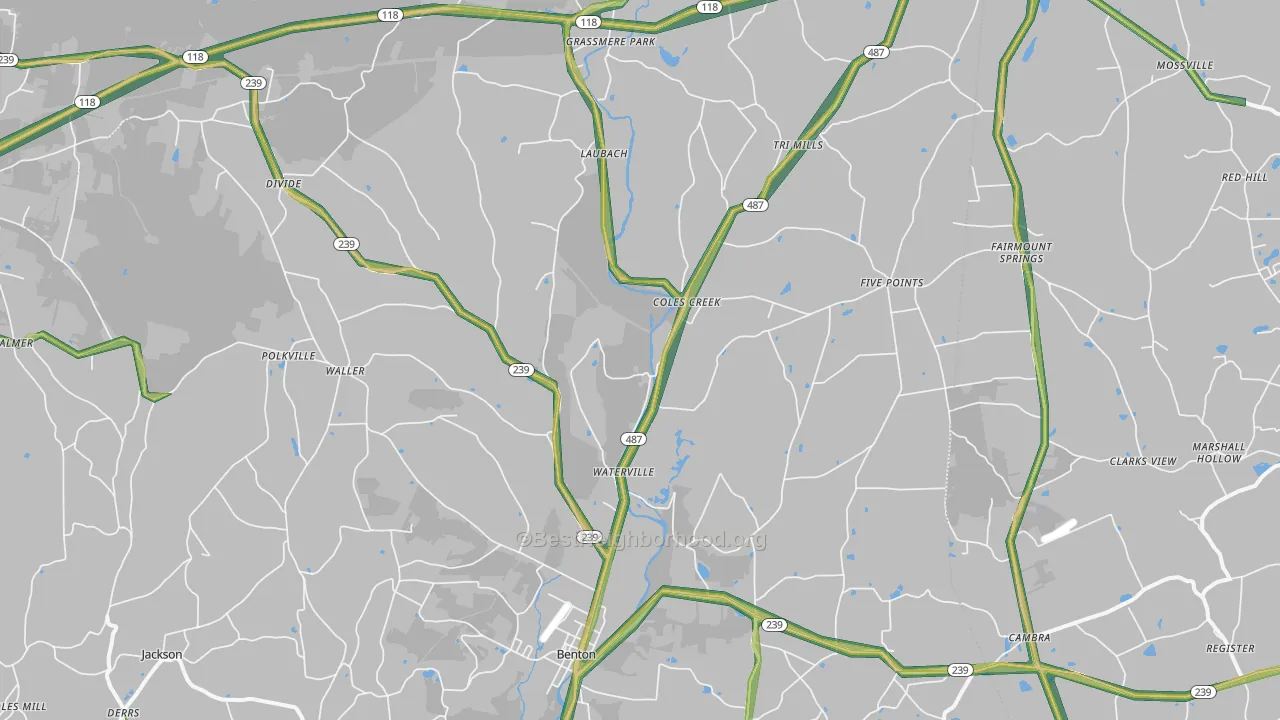 17814, PA Map of Noise Levels in 17814