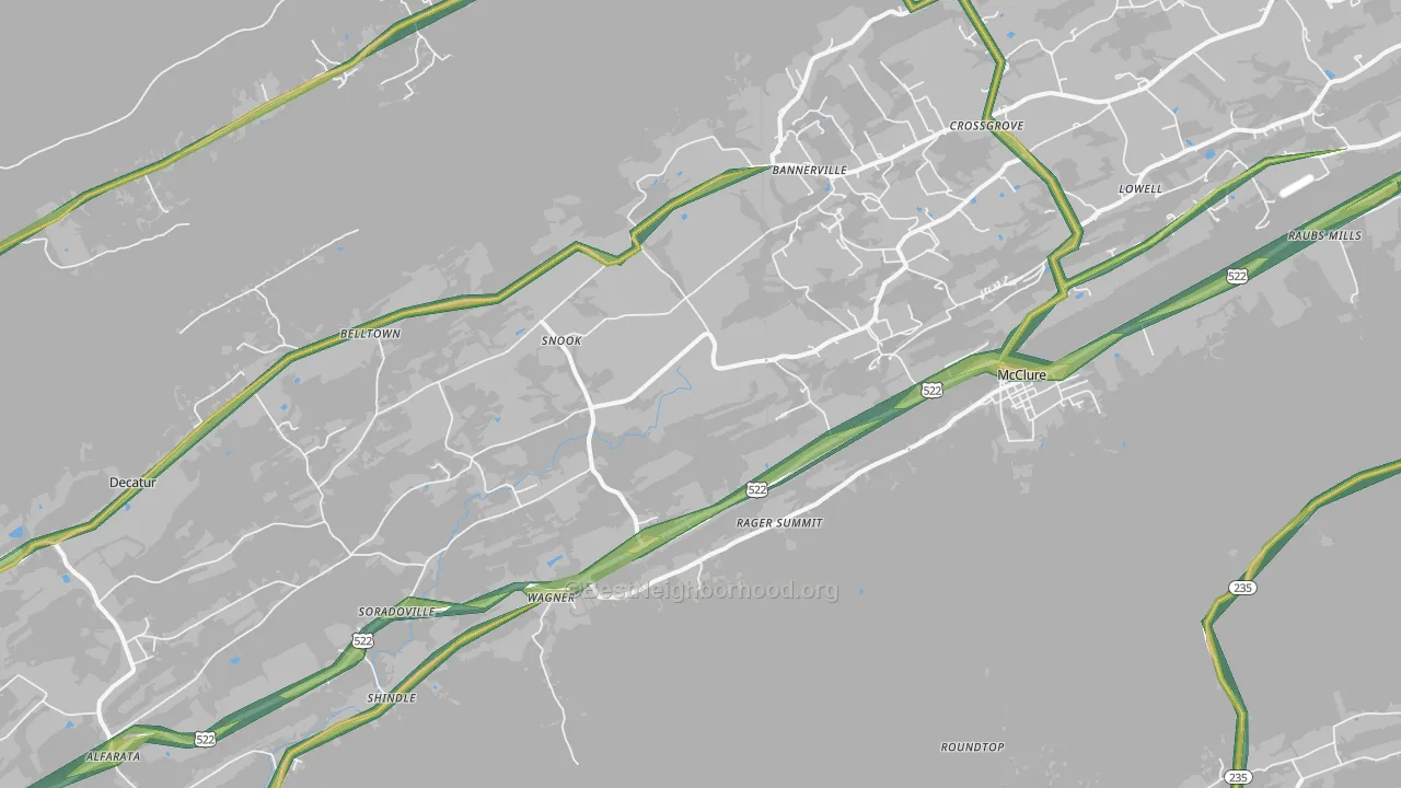 17841, PA Map of Noise Levels in 17841