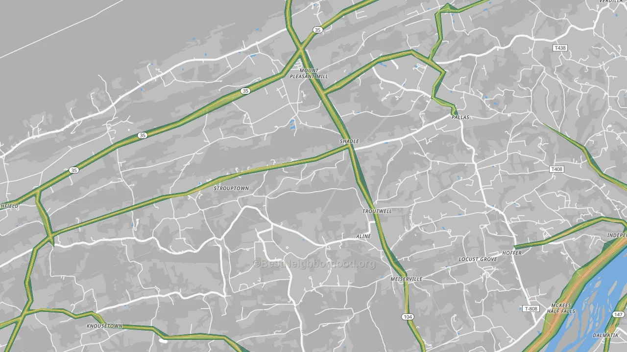 17853, PA Map of Noise Levels in 17853