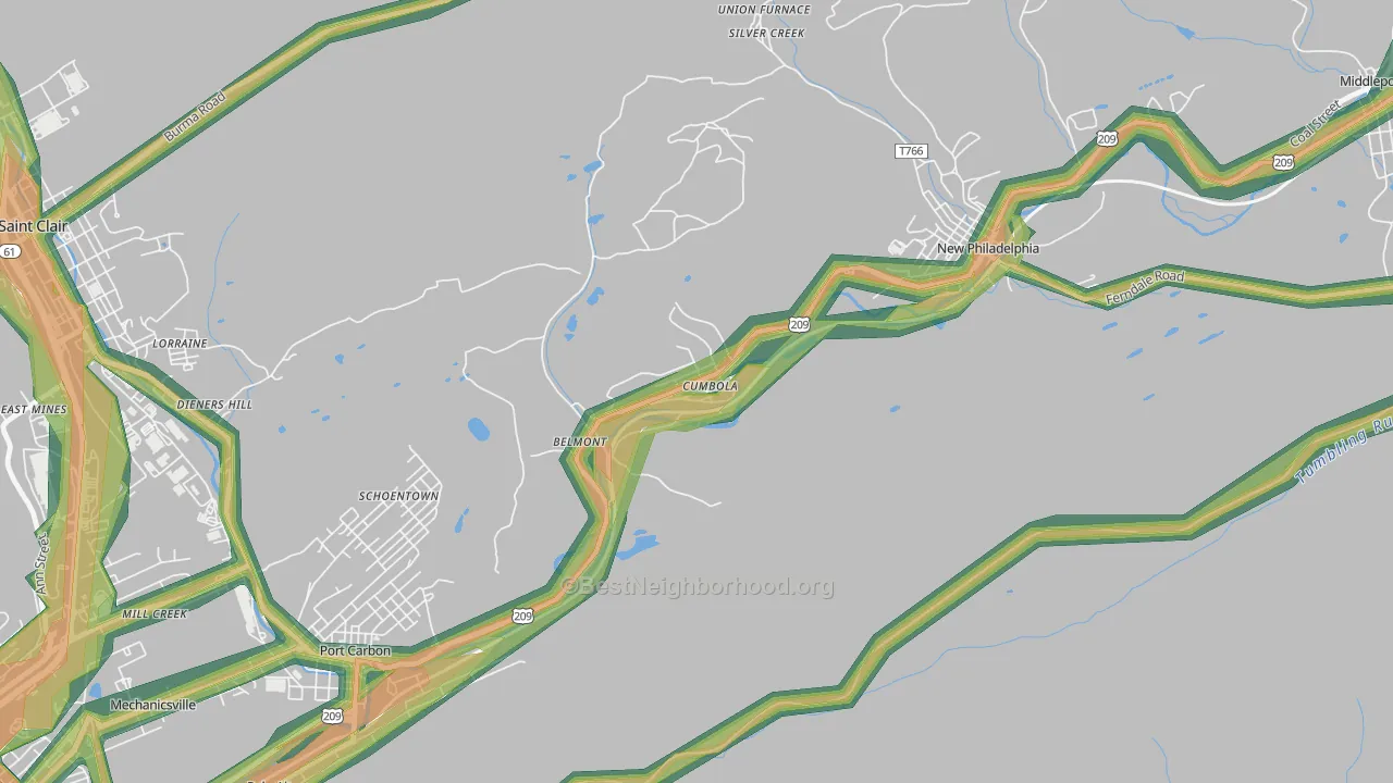 17930, PA Map of Noise Levels in 17930
