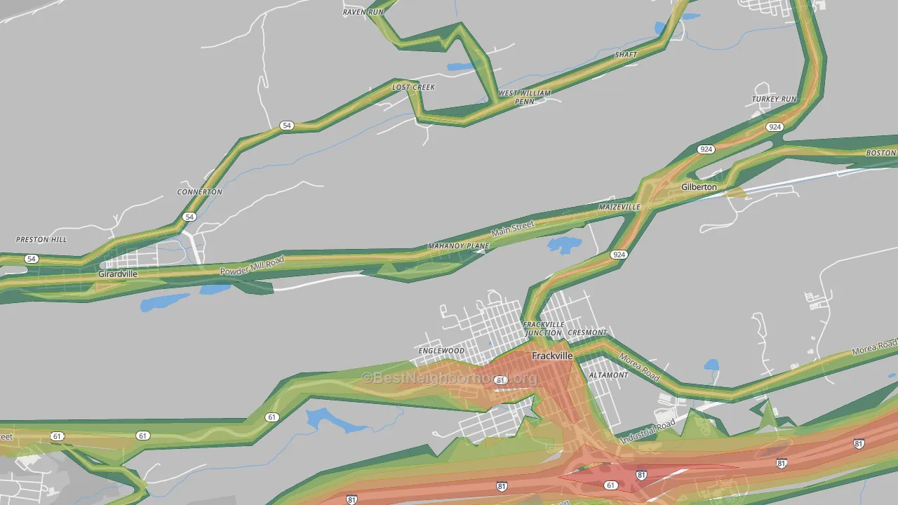 17949, PA Map of Noise Levels in 17949