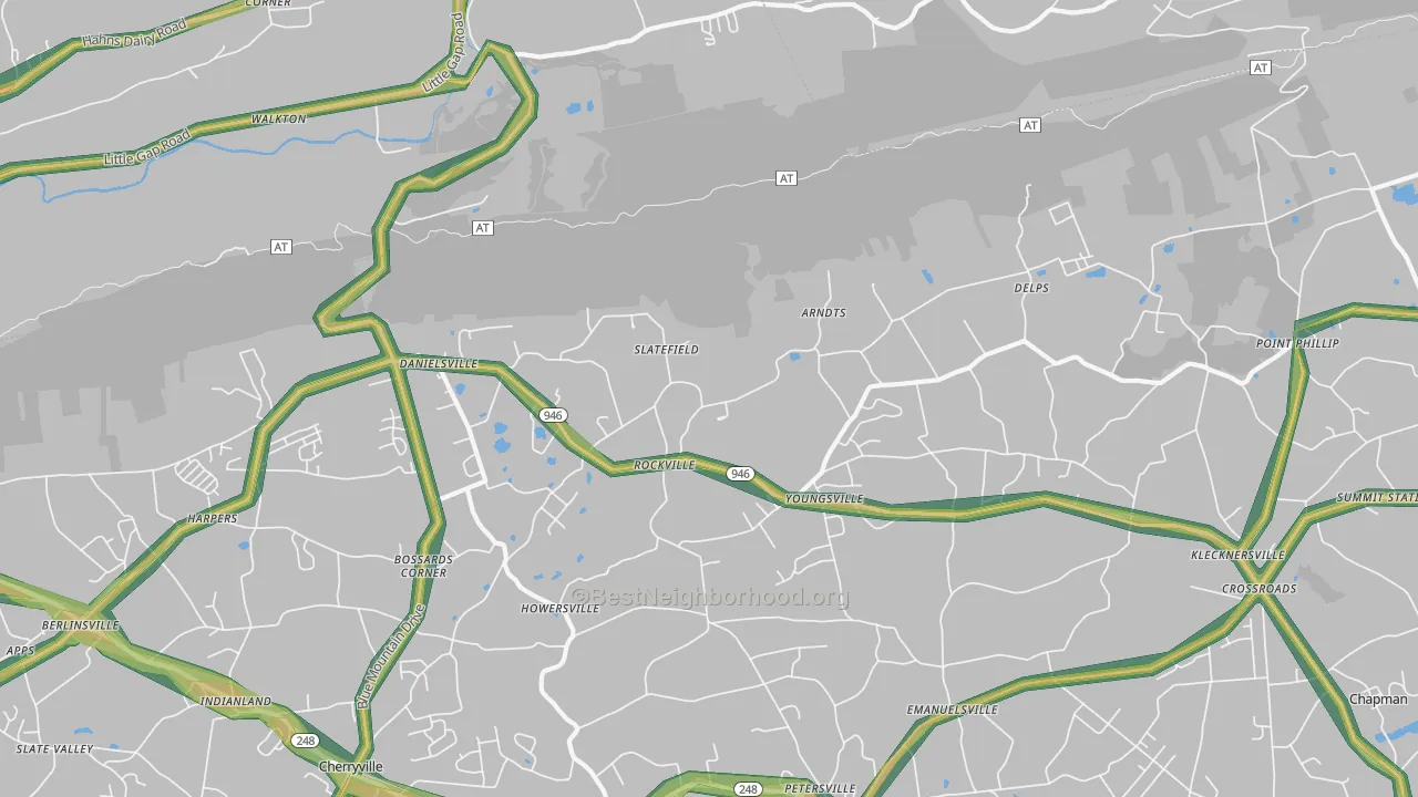 18038, PA Map of Noise Levels in 18038
