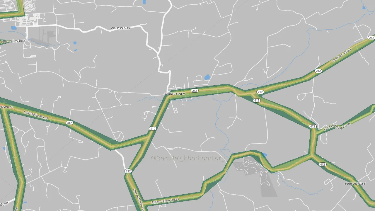 18081, PA Map of Noise Levels in 18081