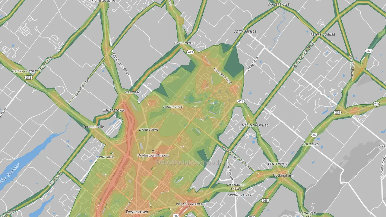 18902, PA Map of Noise Levels in 18902