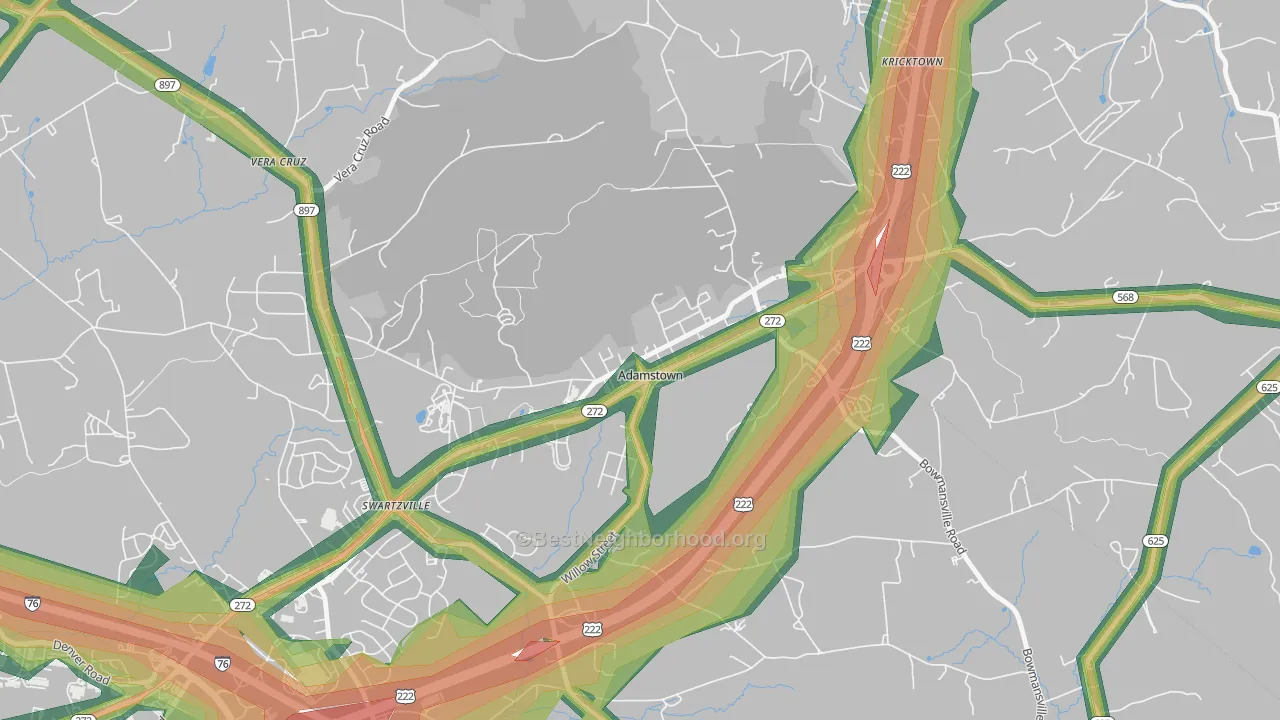 19501, PA Map of Noise Levels in 19501