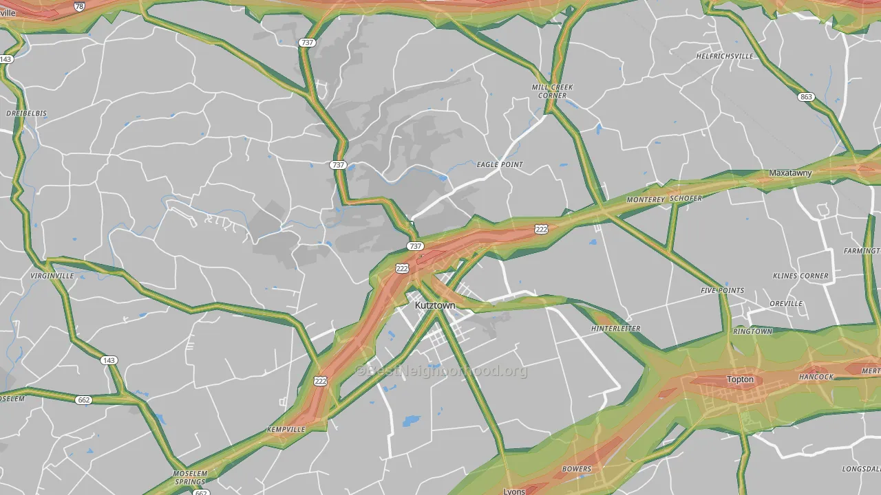 19530, PA Map of Noise Levels in 19530