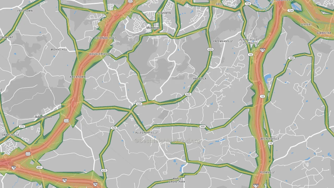19540, PA Map of Noise Levels in 19540