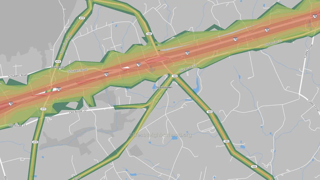 19559, PA Map of Noise Levels in 19559