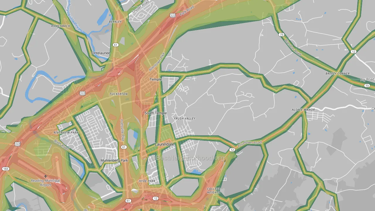 19560, PA Map of Noise Levels in 19560