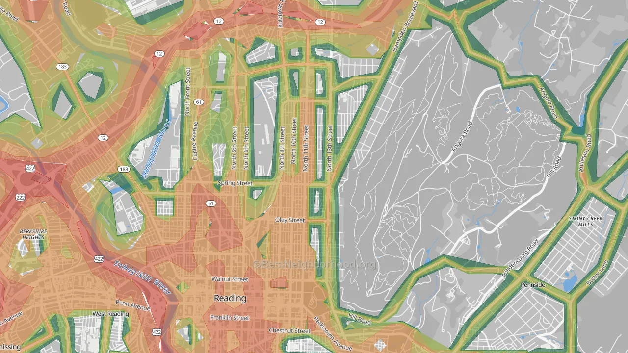 19604, PA Map of Noise Levels in 19604