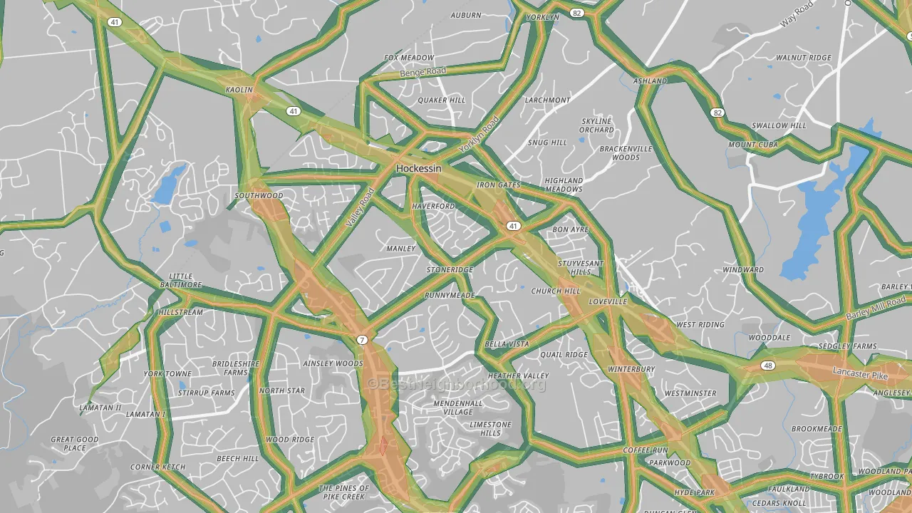 19707, DE Map of Noise Levels in 19707