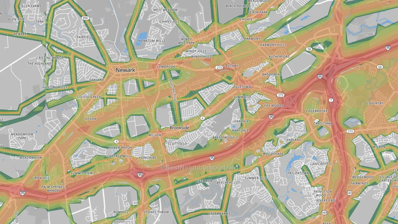 19713, DE Map of Noise Levels in 19713