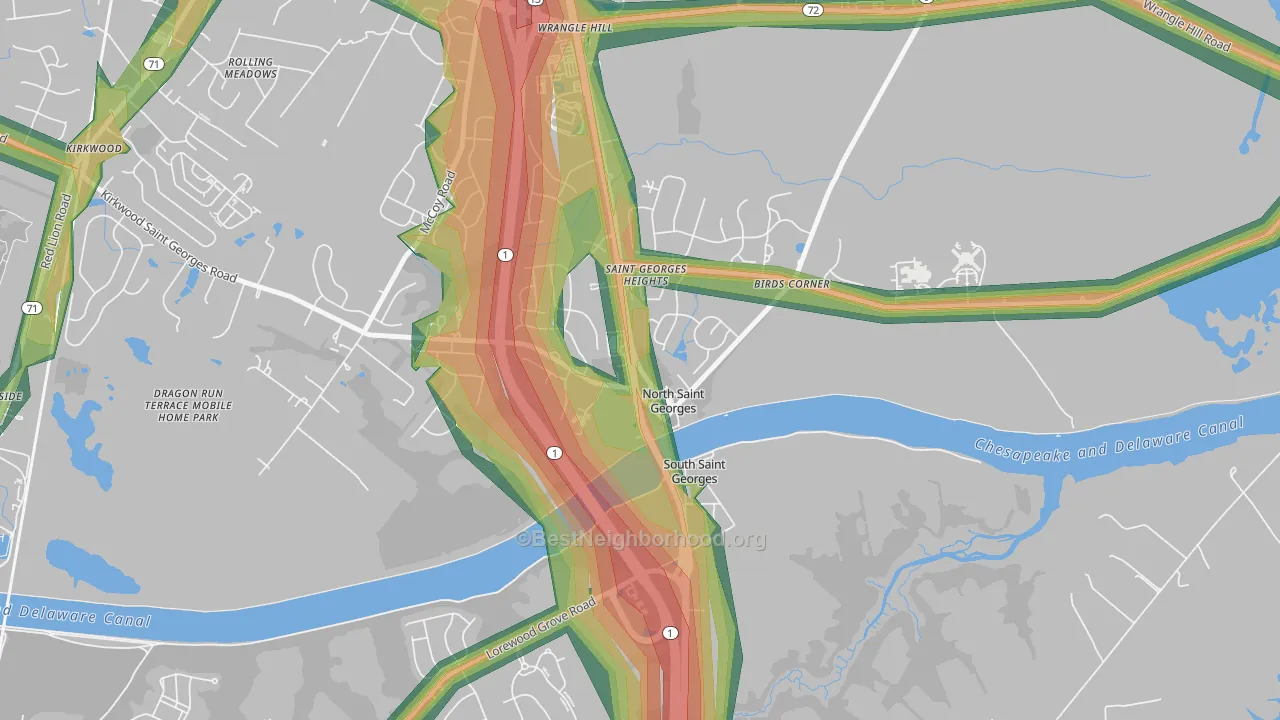 19733, DE Map of Noise Levels in 19733